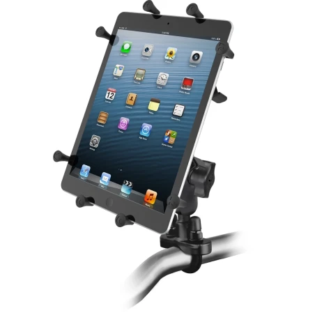 X-Grip handlebar mount for tablets (10 inch) - (1 inch), screw clamp, centre connecting arm