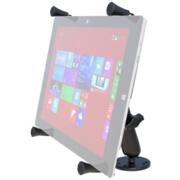 X-Grip surface mount for tablets (12 inch) - (1 inch), round base plate (AMPS), long connecting arm