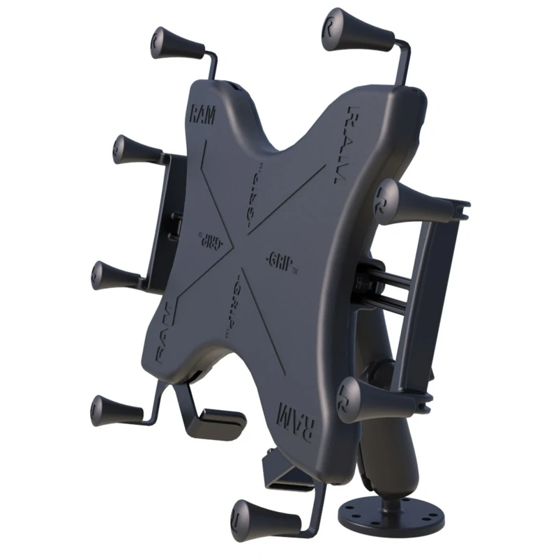 X-Grip surface mount for tablets (12 inch) - (1 inch), round base plate (AMPS), long connecting arm