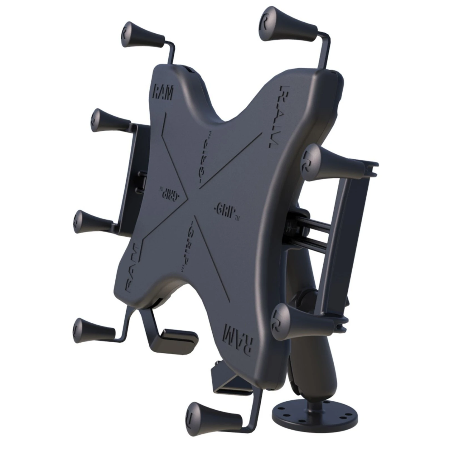 X-Grip surface mount for tablets (12 inch) - (1 inch), round base plate (AMPS), long connecting arm