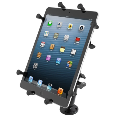 X-Grip Aufbauhalterung für Tablets (10 Zoll) -  (1 Zoll), runde Basisplatte (AMPS), langer Verbindungsarm