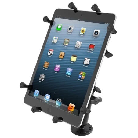 X-Grip Aufbauhalterung für Tablets (10 Zoll) -  (1 Zoll), runde Basisplatte (AMPS), langer Verbindungsarm