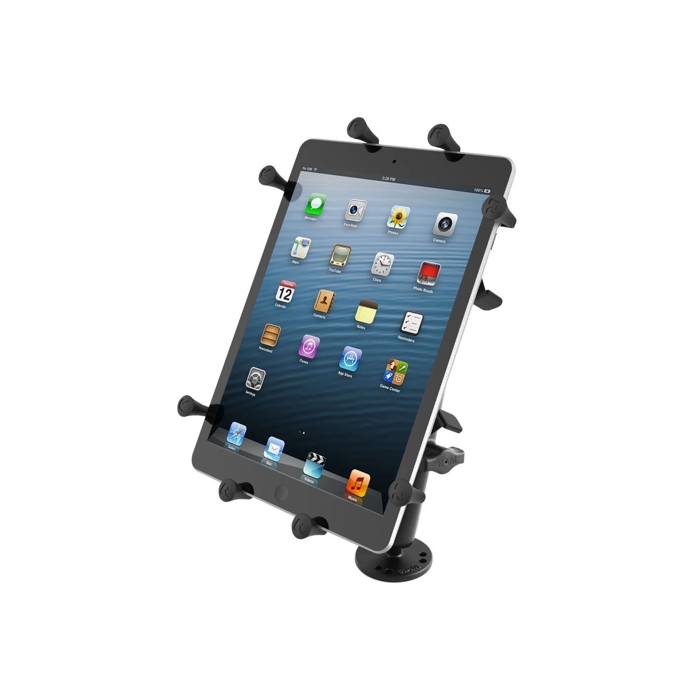 X-Grip surface mount for tablets (10 inch) - (1 inch), round base plate (AMPS), long connecting arm