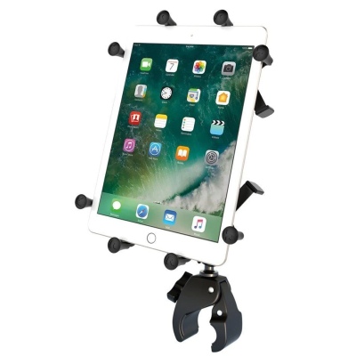 X-Grip Klemm-Halterung für 9-10 Zoll Tablets -  (1 Zoll), Tough-Claw klein (Durchmesser 15,9-29,0 mm), langer Verbindungsarm