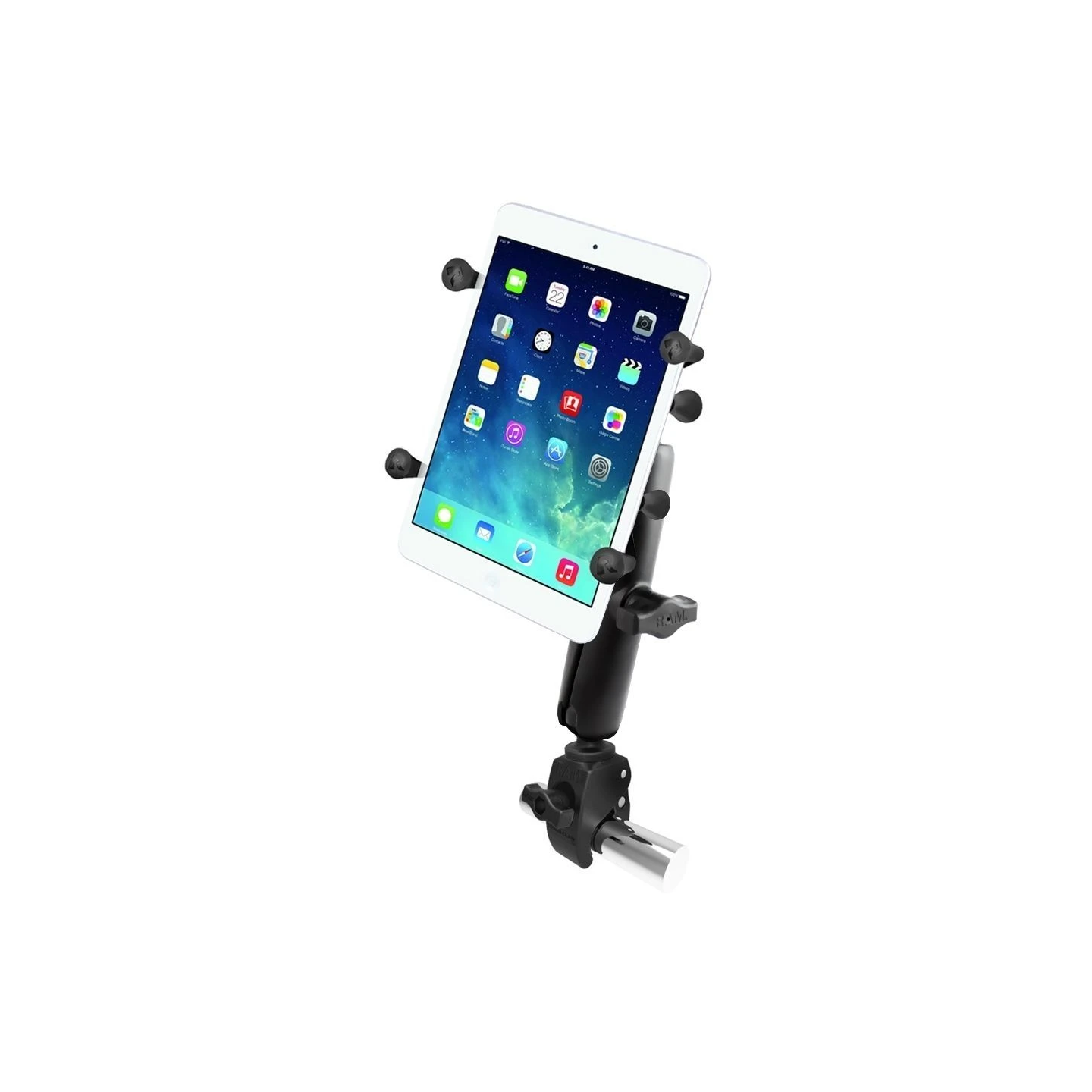 X-Grip clamp mount for 7-8 inch tablets - (1 inch), Tough-Claw small (diameter 15.9-29.0 mm), long connecting arm
