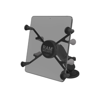 X-Grip Aufbauhalterung für Tablets (7 Zoll) -  (1 Zoll), runde Basisplatte (AMPS), mittlerer Verbindungsarm