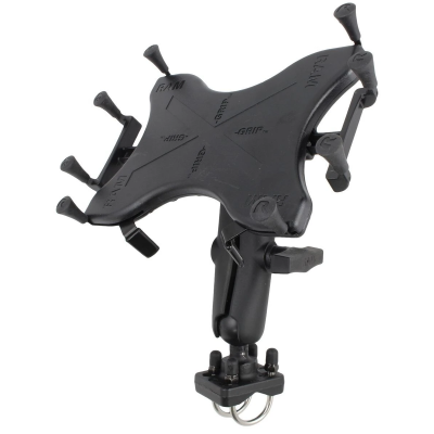 X-Grip Rohr-Halterung für Tablets (10 Zoll) -  (1,5 Zoll), Doppel-Schraubklemme (bis 31,8 mm Durchmesser)