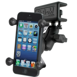 X-Grip aviation panel mount for smartphones up to 82.6 mm wide - (1 inch), panel clamp, short connecting arm