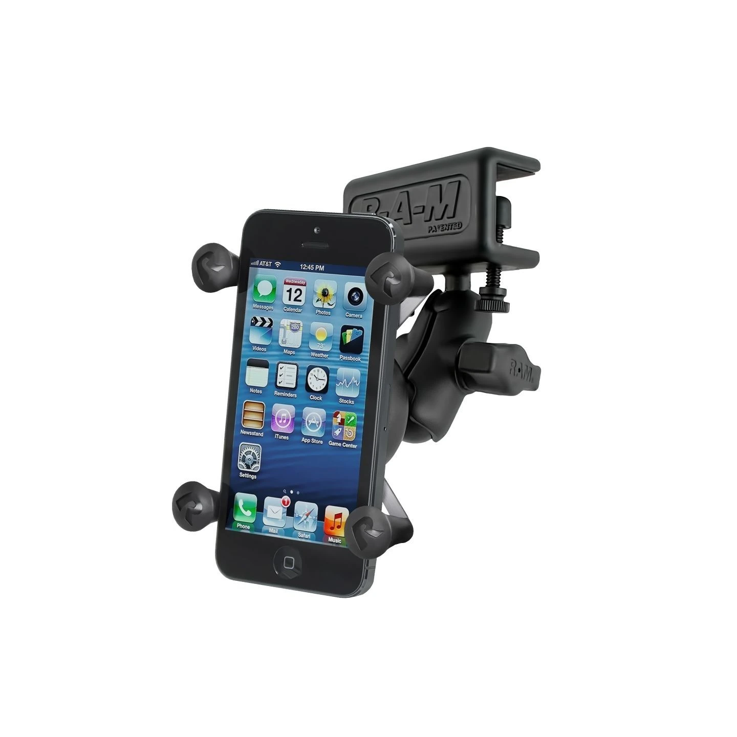 X-Grip aviation panel mount for smartphones up to 82.6 mm wide - (1 inch), panel clamp, short connecting arm