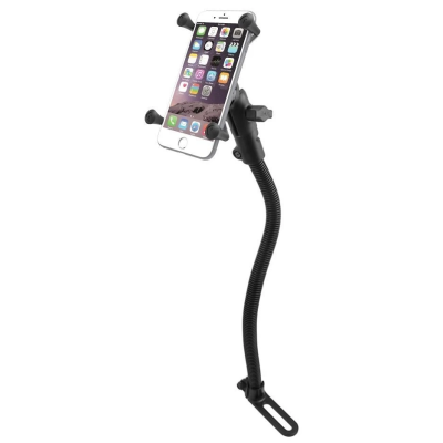 X-Grip Schwanenhals-Halterung für Smartphones bis 114,3 Breite -  (1 Zoll), Pod-Basis (für Fahrzeugsitz)