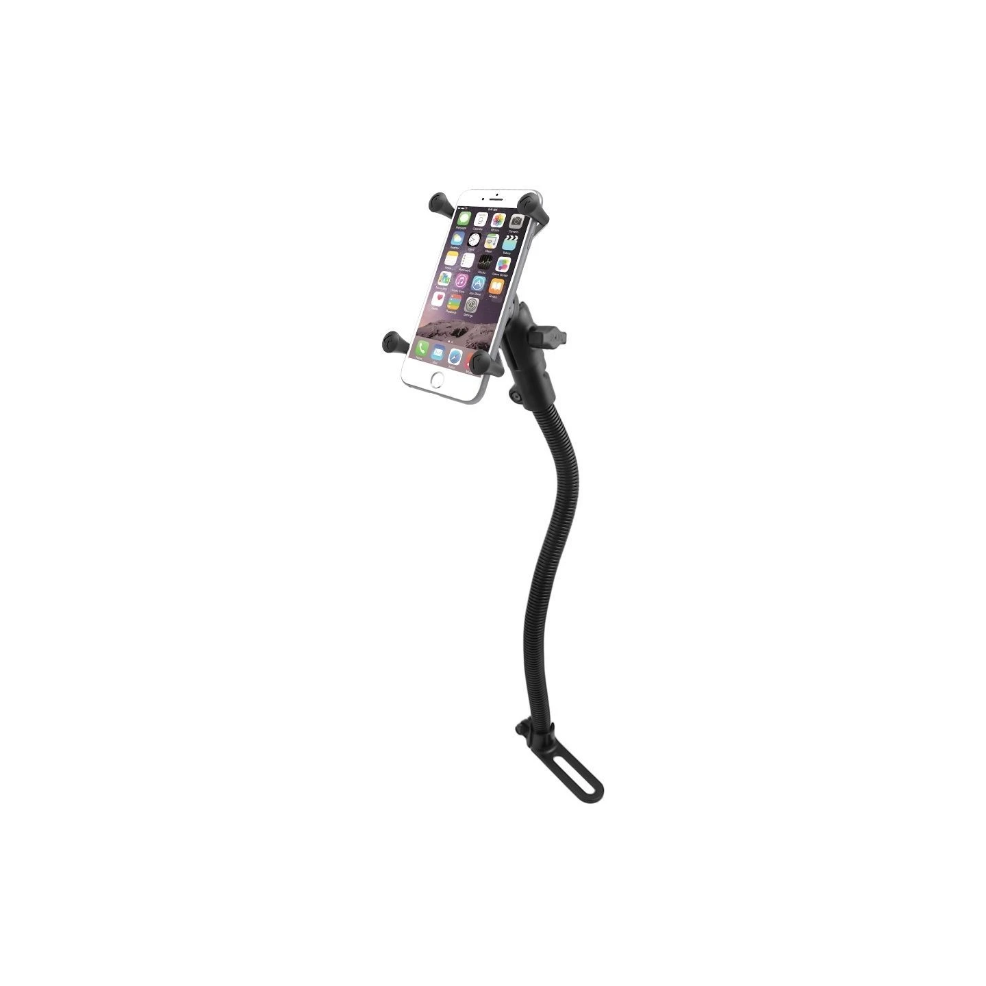 X-Grip gooseneck mount for smartphones up to 114.3 wide - (1 inch), pod base (for vehicle seat)