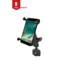 X-Grip Motorrad-Halterung für Smartphones bis 114,3 mm Breite -  (1 Zoll), Torque-Schraubklemme (Durchmesser 19,0-25,0 mm)