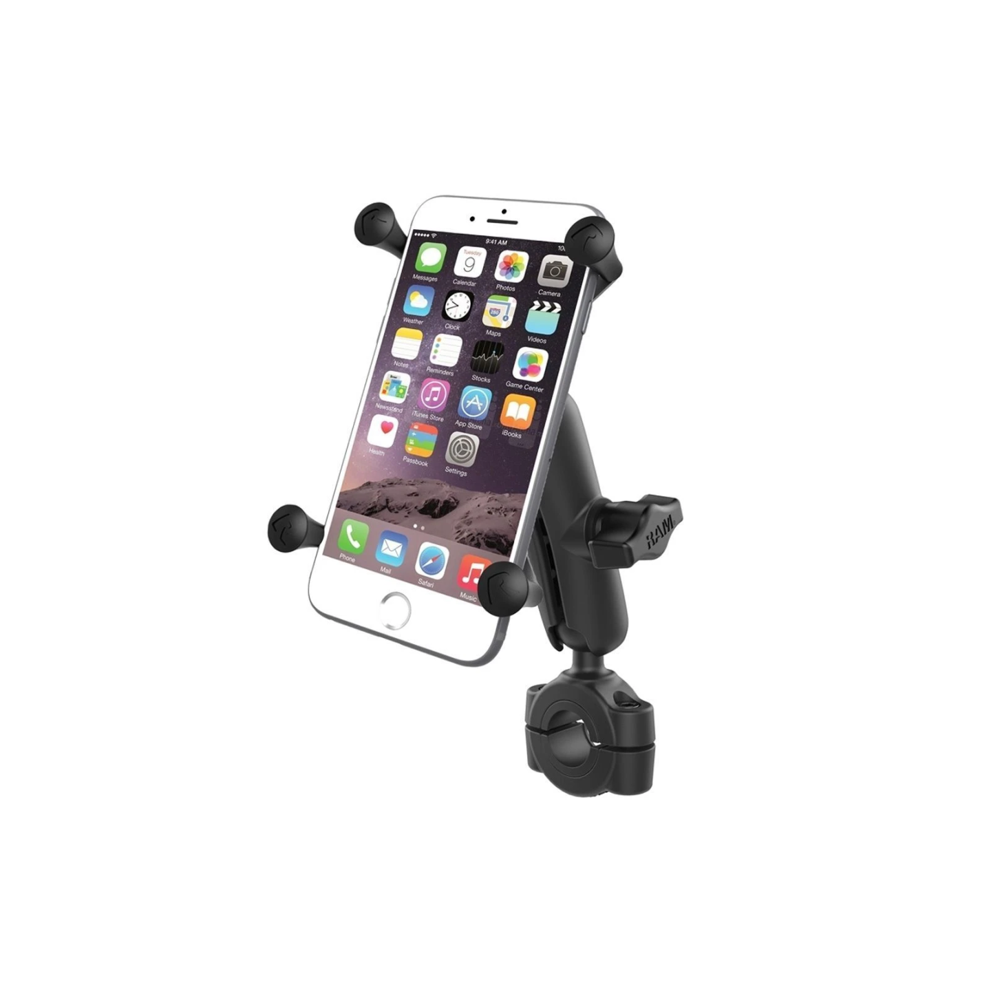 X-Grip motorbike mount for smartphones up to 114.3 mm wide - (1 inch), torque screw clamp (diameter 19.0-25.0 mm)