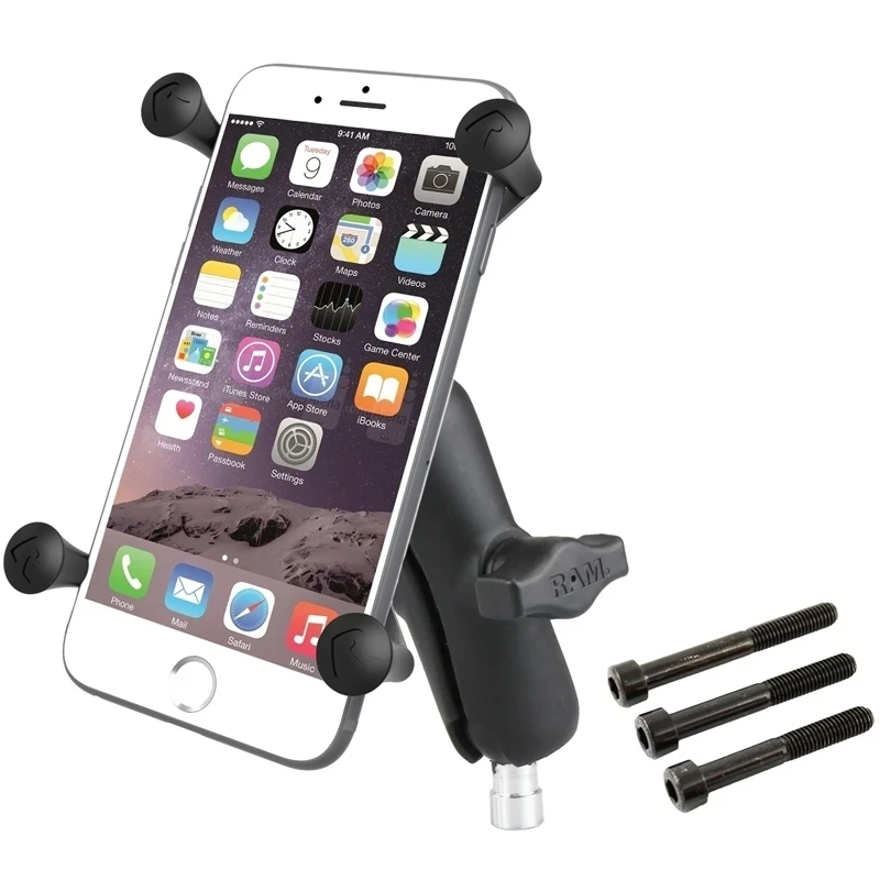 X-Grip Motorrad-Halterung für Smartphones bis 114,3 mm Breite -  (1 Zoll), Kugel für Lenkerkopf mit M8-Schrauben