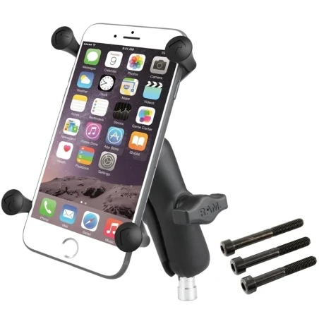 X-Grip Motorrad-Halterung für Smartphones bis 114,3 mm Breite -  (1 Zoll), Kugel für Lenkerkopf mit M8-Schrauben