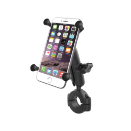 X-Grip motorbike mount for smartphones up to 114.3 mm wide - (1 inch), torque screw clamp (diameter 28.6-38.1 mm)