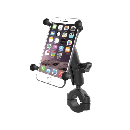 X-Grip Motorrad-Halterung für Smartphones bis 114,3 mm Breite -  (1 Zoll), Torque-Schraubklemme (Durchmesser 28,6-38,1 mm)