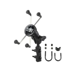 X-Grip Motorrad-Halterung für Smartphones bis 114,3 mm Breite -  (1 Zoll), Basisbefestigung (Lenker/Bremse/Kupplung)