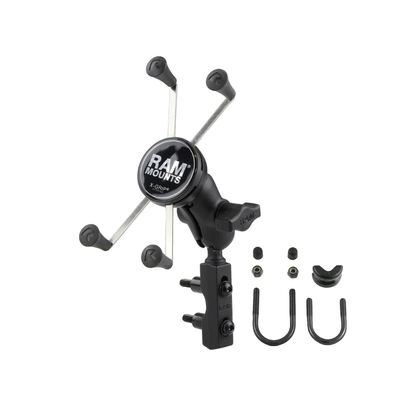 X-Grip Motorrad-Halterung für Smartphones bis 114,3 mm Breite -  (1 Zoll), Basisbefestigung (Lenker/Bremse/Kupplung)