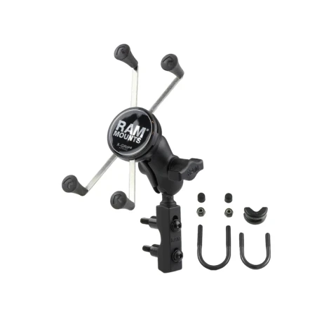 X-Grip Motorrad-Halterung für Smartphones bis 114,3 mm Breite -  (1 Zoll), Basisbefestigung (Lenker/Bremse/Kupplung)