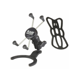 X-Grip motorbike mount for smartphones up to 114.3 mm wide - (1 inch), tank base (BMW, Kawasaki), short connecting arm