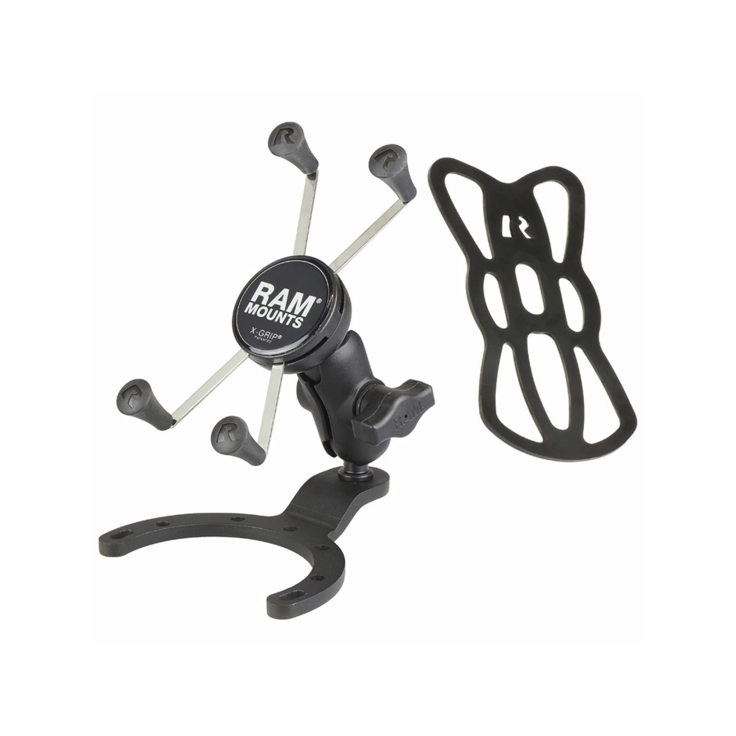 X-Grip motorbike mount for smartphones up to 114.3 mm wide - (1 inch), tank base (BMW, Kawasaki), short connecting arm