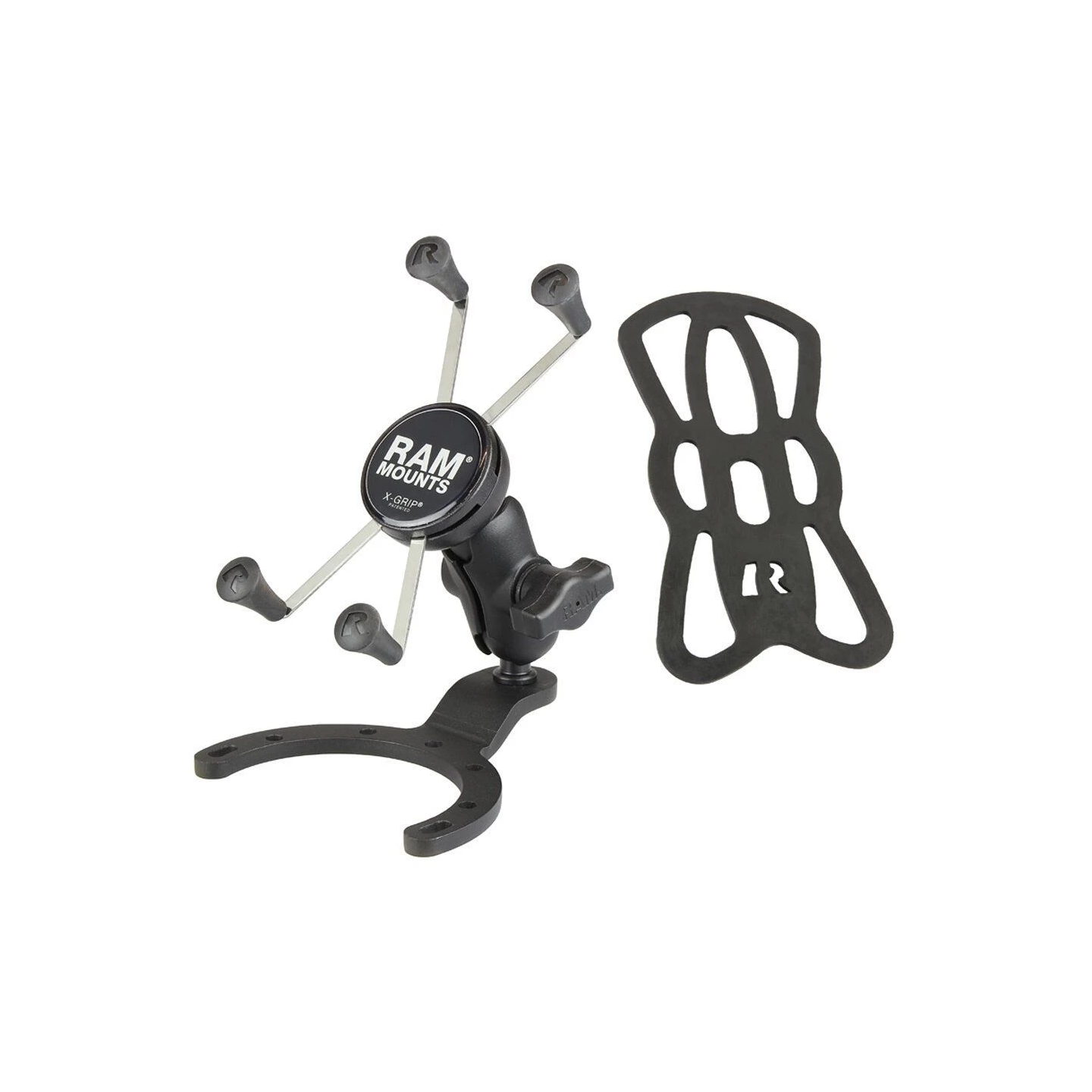 X-Grip motorbike mount for smartphones up to 114.3 mm wide - (1 inch), tank base (BMW, Kawasaki), short connecting arm