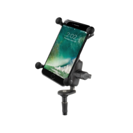 X-Grip motorbike mount for smartphones up to 114.3 mm wide - (1 inch), handlebar head adapter, short connecting arm