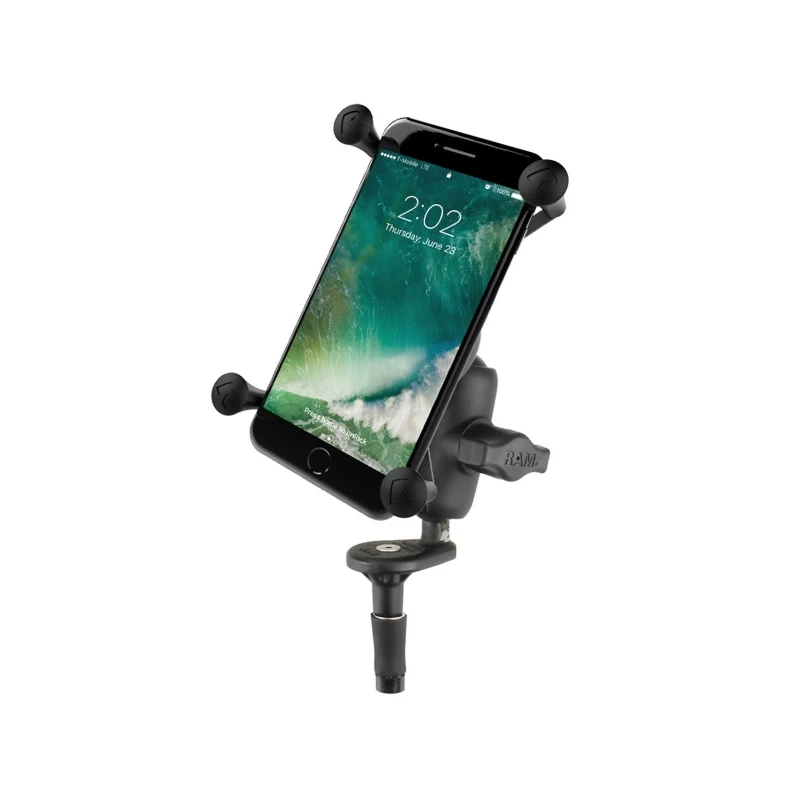 X-Grip Motorrad-Halterung für Smartphones bis 114,3 mm Breite -  (1 Zoll), Lenkerkopf-Adapter, kurzer Verbindungsarm