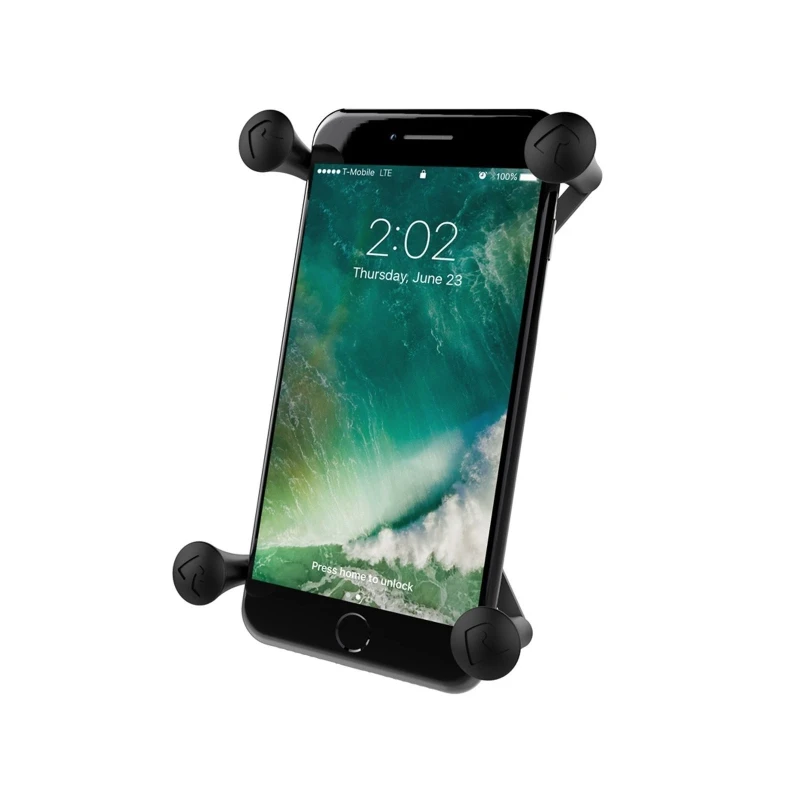 X-Grip Motorrad-Halterung für Smartphones bis 114,3 mm Breite -  (1 Zoll), Lenkerkopf-Adapter, kurzer Verbindungsarm