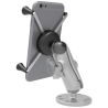 X-Grip motorbike mount for smartphones up to 114.3 mm wide - (1 inch), handlebar head adapter, short connecting arm