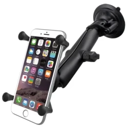 X-Grip Saugfuss-Halterung für Smartphones bis 114,3 mm Breite -  (1 Zoll), langer Verbindungsarm