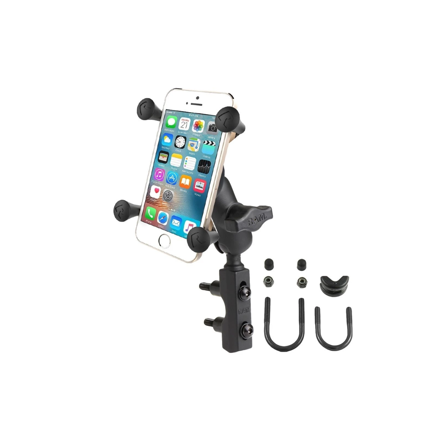 X-Grip motorbike mount for smartphones up to 82.6 mm wide - (1 inch), basic mounting (handlebar/brake/clutch)