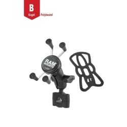 X-Grip Motorrad-Halterung für Smartphones bis 82,6 mm Breite -  (1 Zoll), Torque-Schraubklemme (Durchmesser 19,0-25,0 mm)