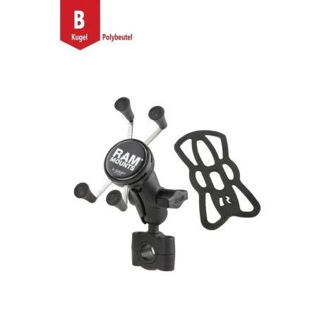 X-Grip Motorrad-Halterung für Smartphones bis 82,6 mm Breite -  (1 Zoll), Torque-Schraubklemme (Durchmesser 19,0-25,0 mm)