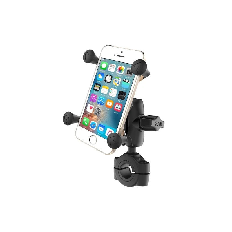 X-Grip Motorrad-Halterung für Smartphones bis 82,6 mm Breite -  (1 Zoll), Torque-Schraubklemme (Durchmesser 19,0-25,0 mm)
