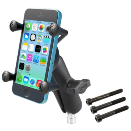 X-Grip motorbike mount for smartphones up to 82.6 mm wide - (1 inch), ball for handlebar head with M8 screws