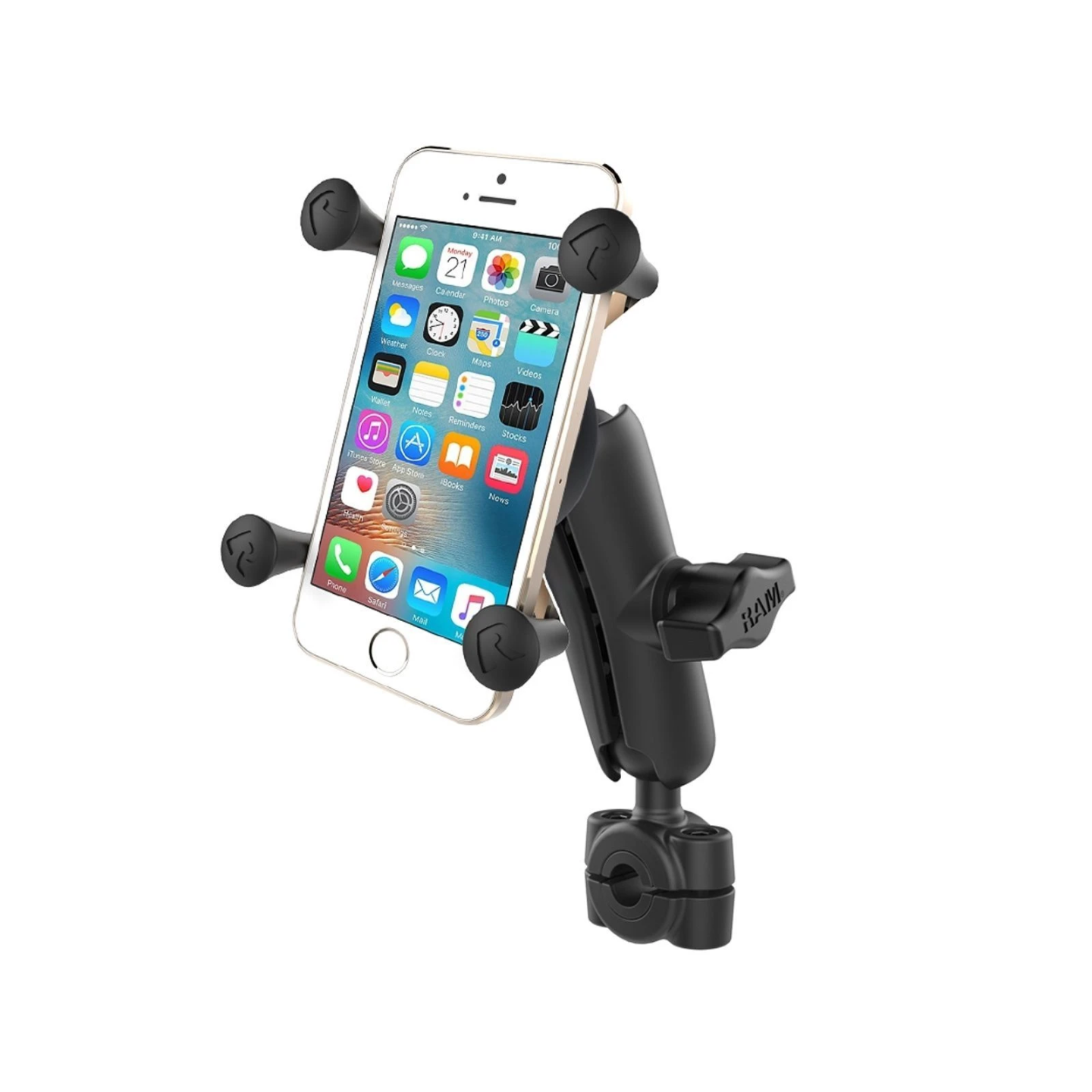 X-Grip motorbike mount for smartphones up to 82.6 mm wide - (1 inch), torque screw clamp (diameter 9.5-15.8 mm)
