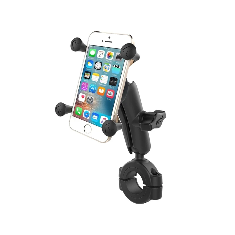 X-Grip Motorrad-Halterung für Smartphones bis 82,6 mm Breite -  (1 Zoll), Torque-Schraubklemme (Durchmesser 28,6-38,1 mm)