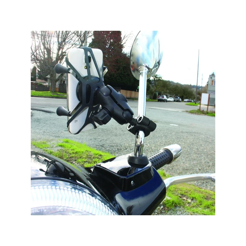 X-Grip Motorrad-Halterung für Smartphones bis 82,6 mm Breite -  (1 Zoll), Torque-Schraubklemme (Durchmesser 9,5-15,8 mm)