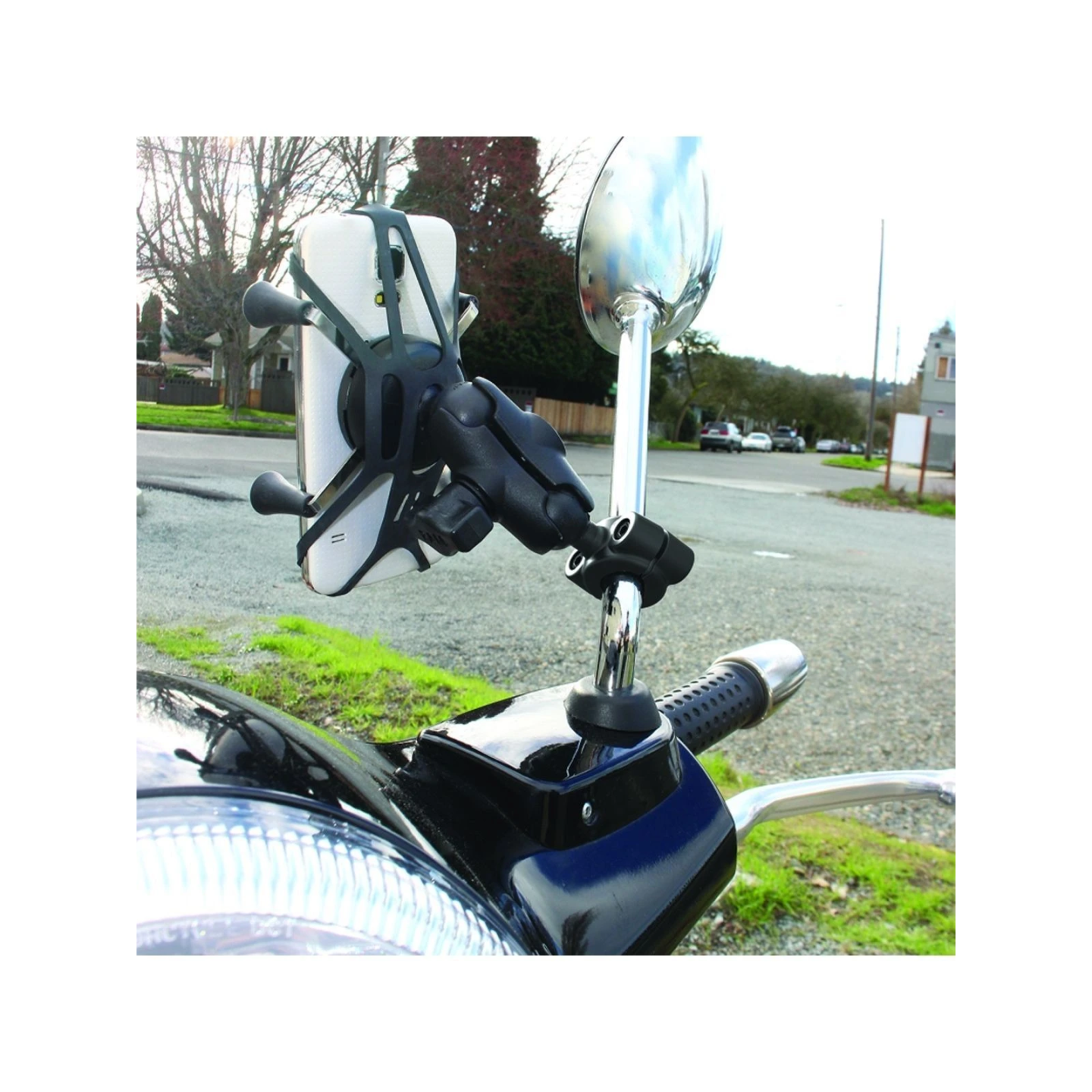 X-Grip motorbike mount for smartphones up to 82.6 mm wide - (1 inch), torque screw clamp (diameter 9.5-15.8 mm)