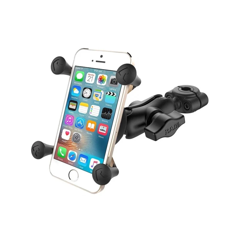 X-Grip Motorrad-Halterung für Smartphones bis 82,6 mm Breite -  (1 Zoll), Torque-Schraubklemme (Durchmesser 9,5-15,8 mm)