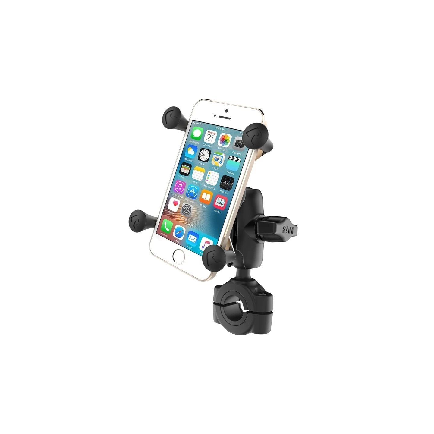 X-Grip motorbike mount for smartphones up to 82.6 mm wide - (1 inch), torque screw clamp (diameter 28.6-38.1 mm)