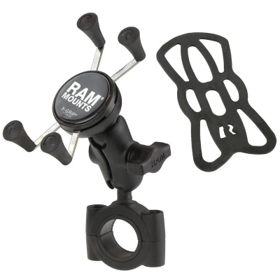 X-Grip Motorrad-Halterung für Smartphones bis 82,6 mm Breite -  (1 Zoll), Torque-Schraubklemme (Durchmesser 28,6-38,1 mm)