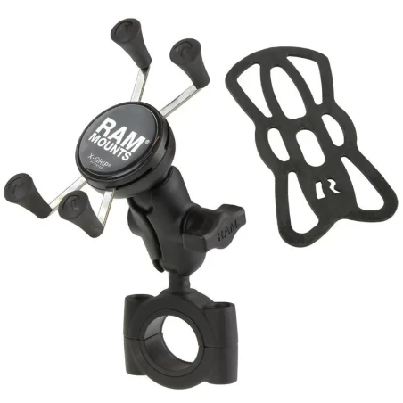 X-Grip Motorrad-Halterung für Smartphones bis 82,6 mm Breite -  (1 Zoll), Torque-Schraubklemme (Durchmesser 28,6-38,1 mm)