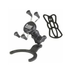 X-Grip Motorrad-Halterung für Smartphones bis 82,6 mm Breite -  (1 Zoll), Tank-Basis (BMW, Kawasaki), kurzer Verbindungsarm