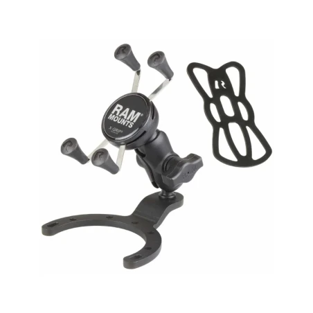 X-Grip Motorrad-Halterung für Smartphones bis 82,6 mm Breite -  (1 Zoll), Tank-Basis (BMW, Kawasaki), kurzer Verbindungsarm