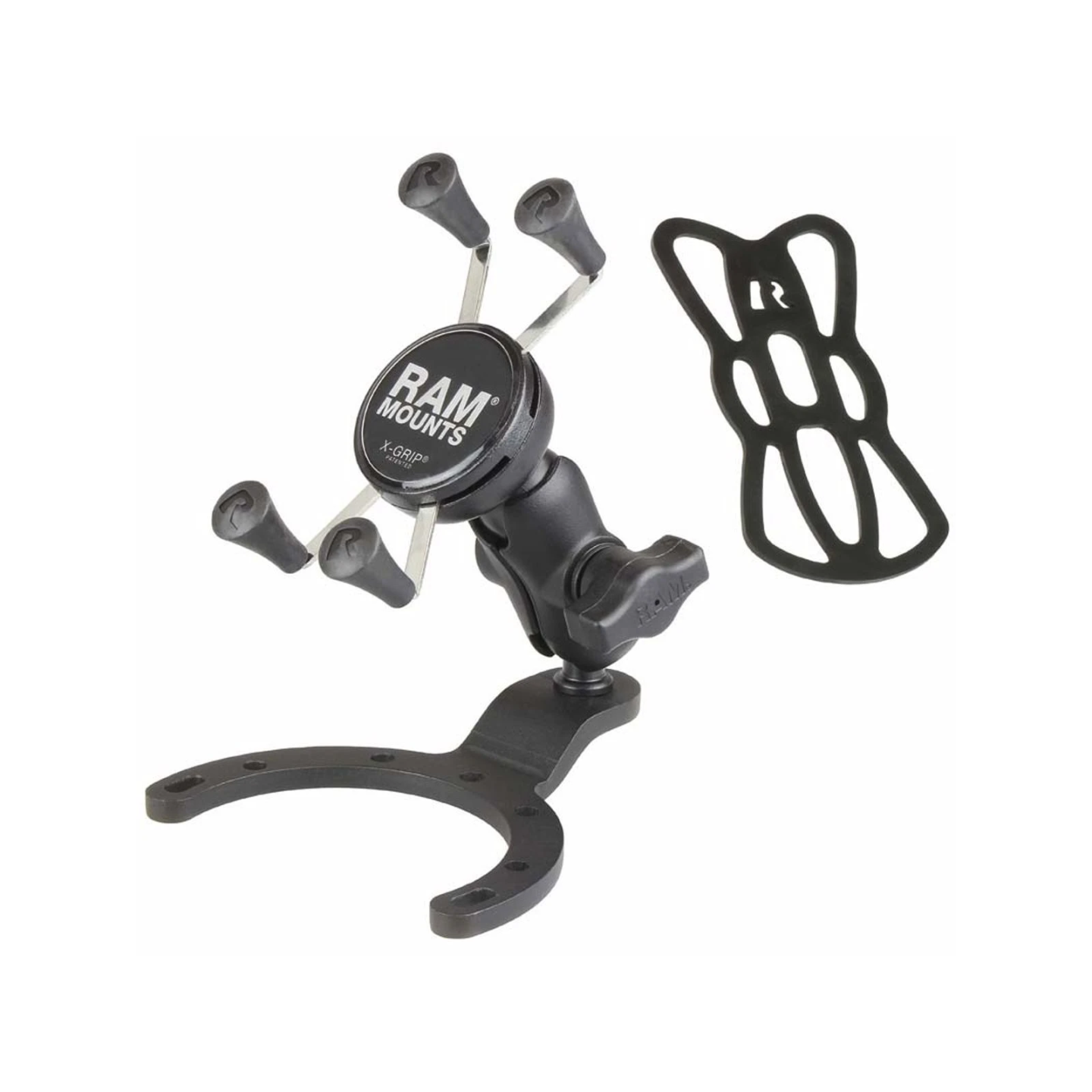 X-Grip motorbike mount for smartphones up to 82.6 mm wide - (1 inch), tank base (BMW, Kawasaki), short connecting arm
