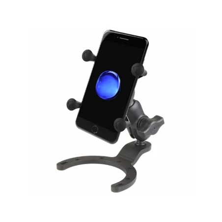 X-Grip Motorrad-Halterung für Smartphones bis 82,6 mm Breite -  (1 Zoll), Tank-Basis (BMW, Kawasaki), kurzer Verbindungsarm