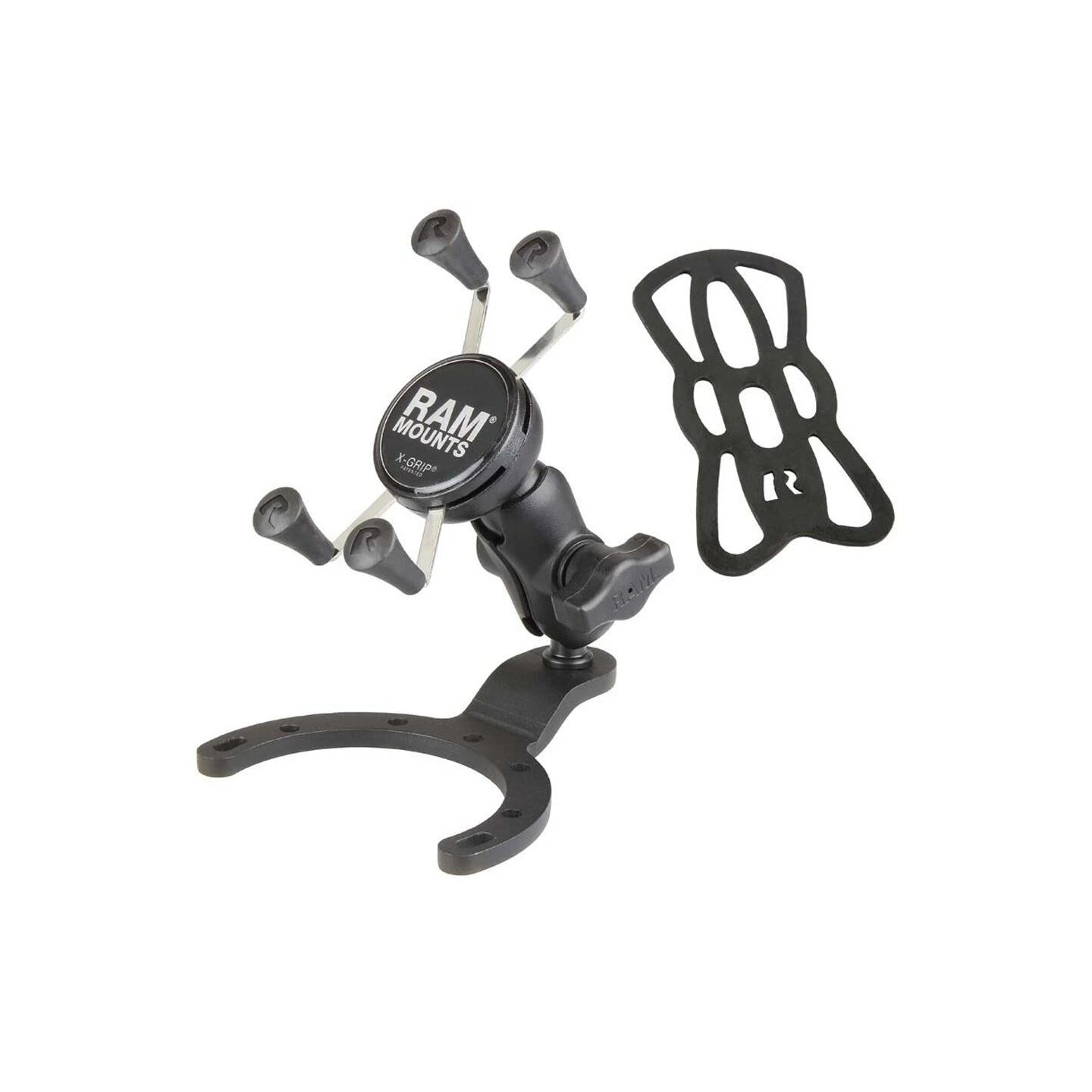 X-Grip motorbike mount for smartphones up to 82.6 mm wide - (1 inch), tank base (BMW, Kawasaki), short connecting arm